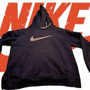 Large Men's Nike Distressed Blue Hoodie - Vintage Streetwear Style